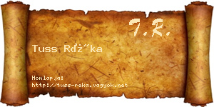 Tuss Réka névjegykártya